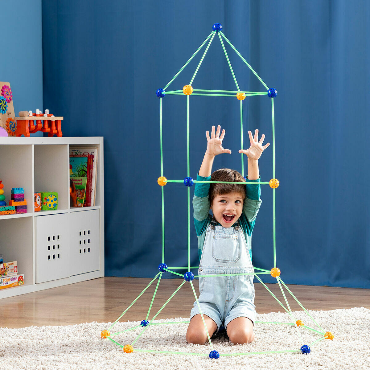 Kit de Construcción de Fuertes para Niños Builkitt 155 Piezas