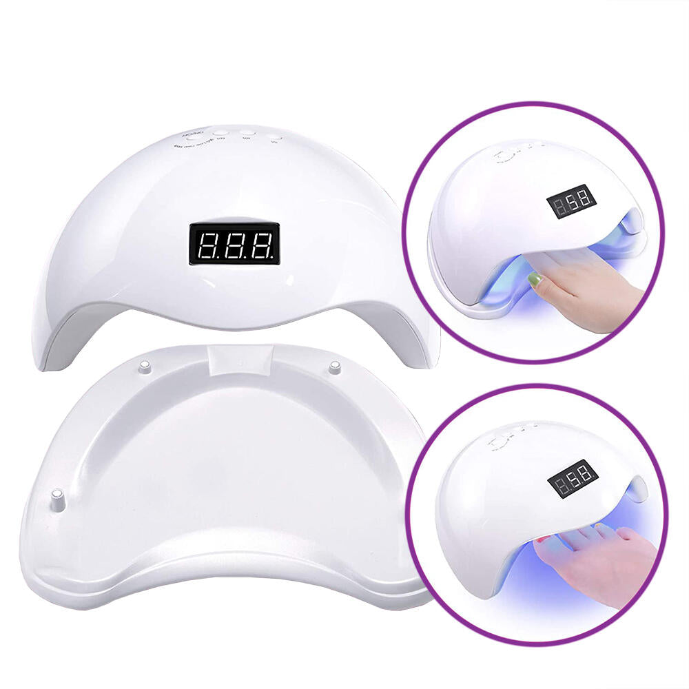 Pack Lampara Secadora de Uñas 36 LED UV Secado Rápido con Sensor Inteligente 48W & Cortauñas Con Luz LED