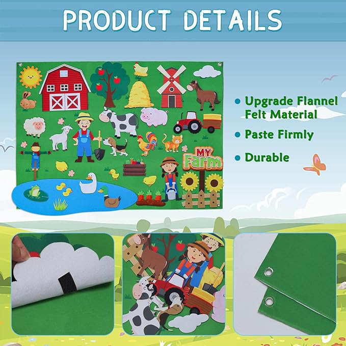 Juego educativo de granja en fieltro para niños - additional image 3