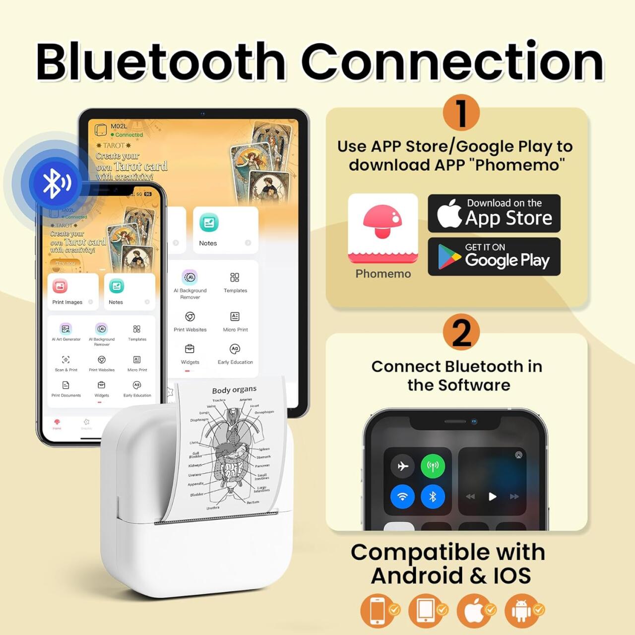 M2 Mini Impresora Térmica Portátil Bluetooth & WiFi – Imprime Donde Quieras