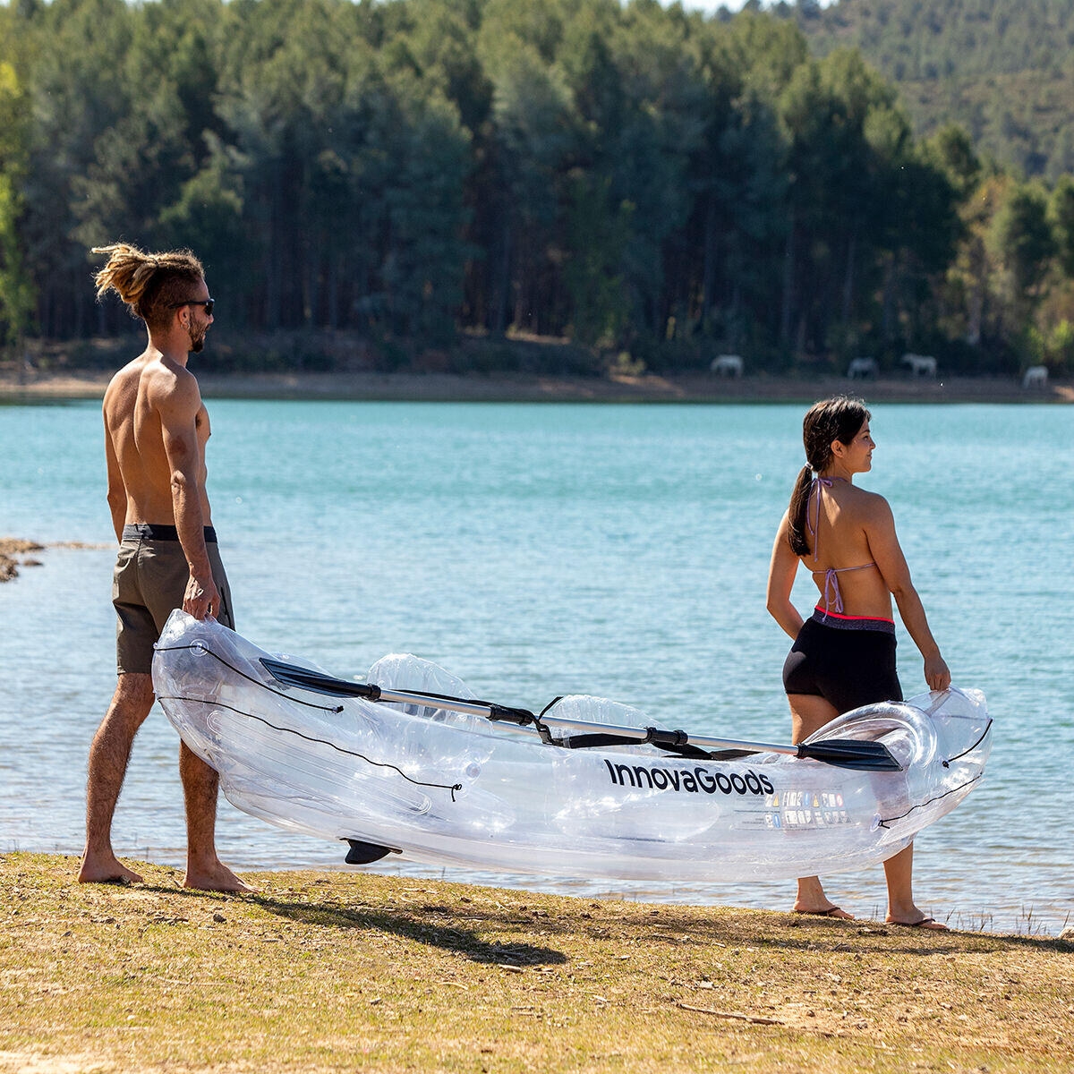 Kayak Hinchable Transparente con Accesorios  312 cm 2 plazas