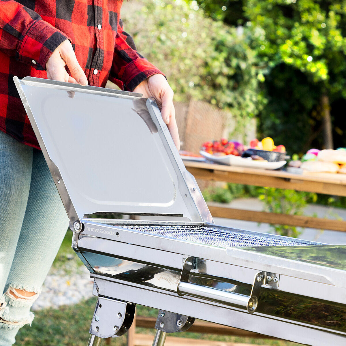Barbacoa Plegable de Acero Inoxidable para Carbón ExelQ