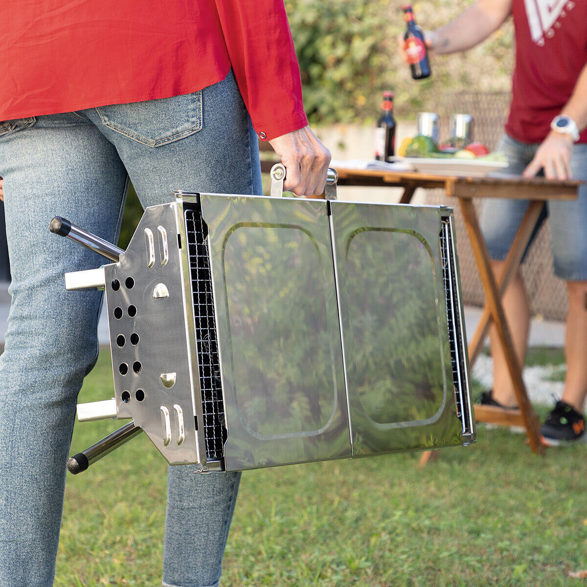 Barbacoa Plegable de Acero Inoxidable para Carbón ExelQ