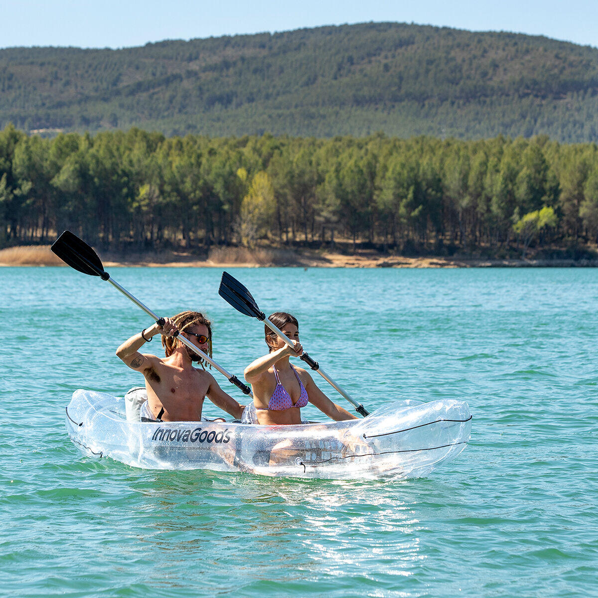 Kayak Hinchable Transparente con Accesorios  312 cm 2 plazas