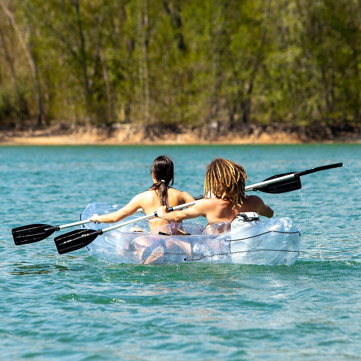 Kayak Hinchable Transparente con Accesorios  312 cm 2 plazas