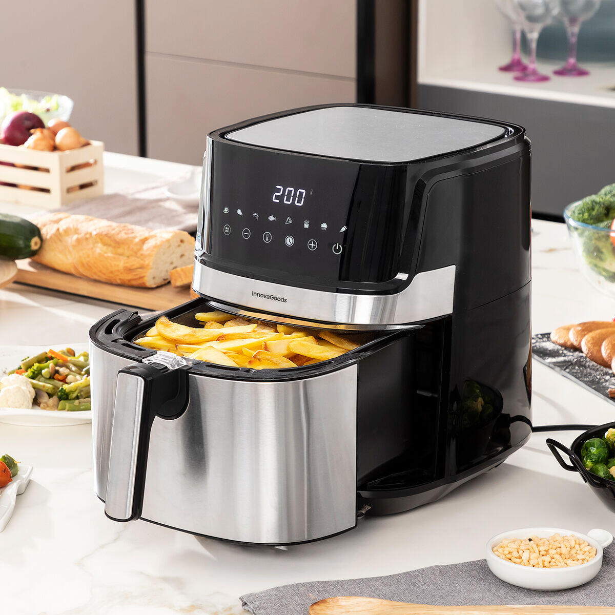 Freidora de Aire  Fryinn Pro 5500 Negro 1700 W 5,5 L Acero Inoxidable