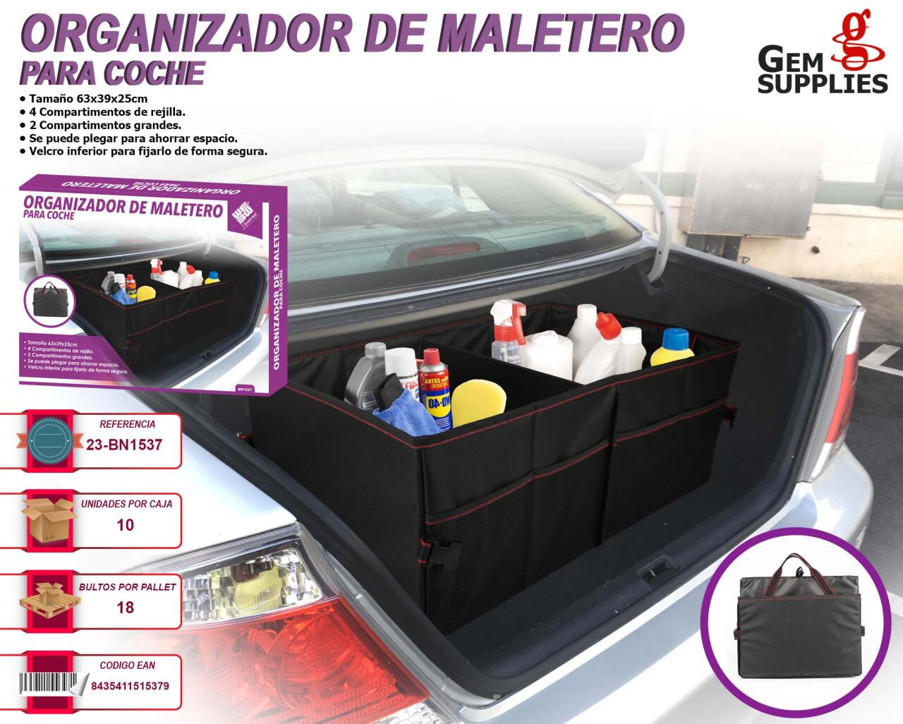 Pack Coche Organización De Maletero & De Asiento