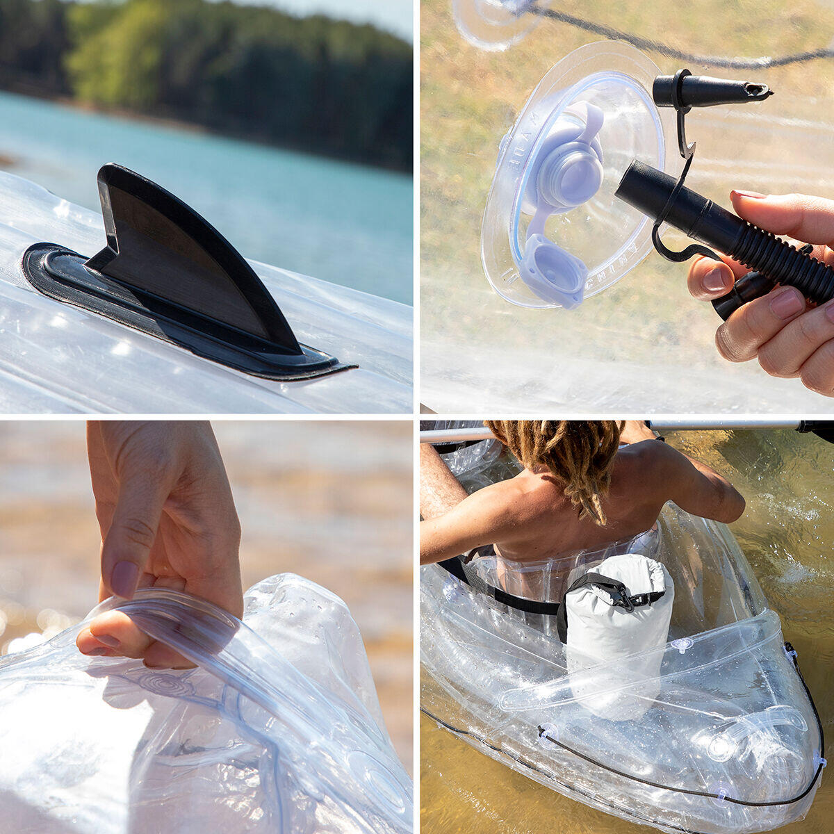 Kayak Hinchable Transparente con Accesorios  312 cm 2 plazas