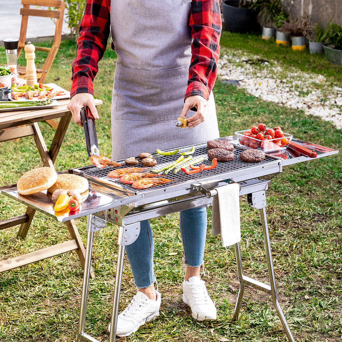 Barbacoa Plegable de Acero Inoxidable para Carbón ExelQ